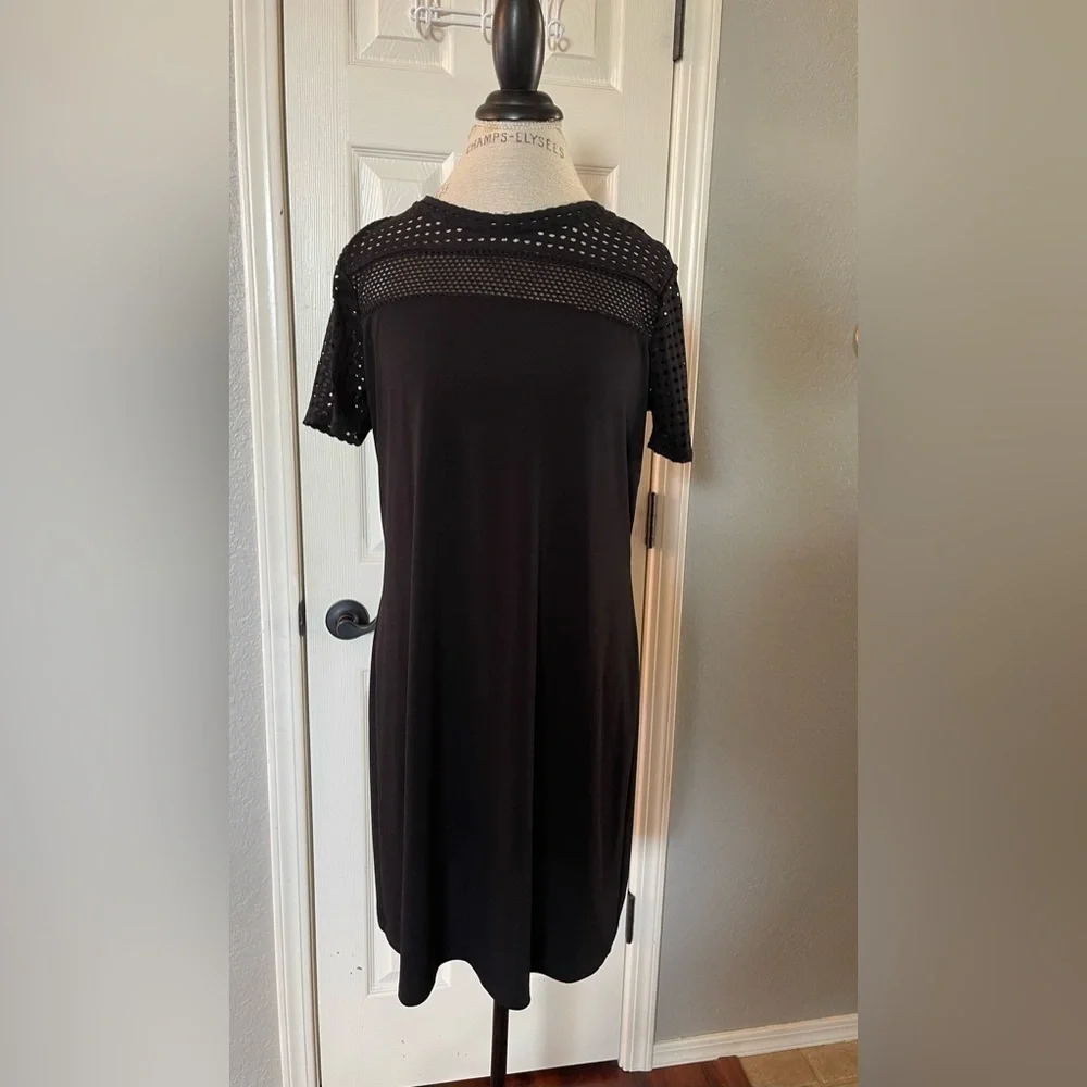 Michael Kors Black Short Sleeve Shift Dress Size Large